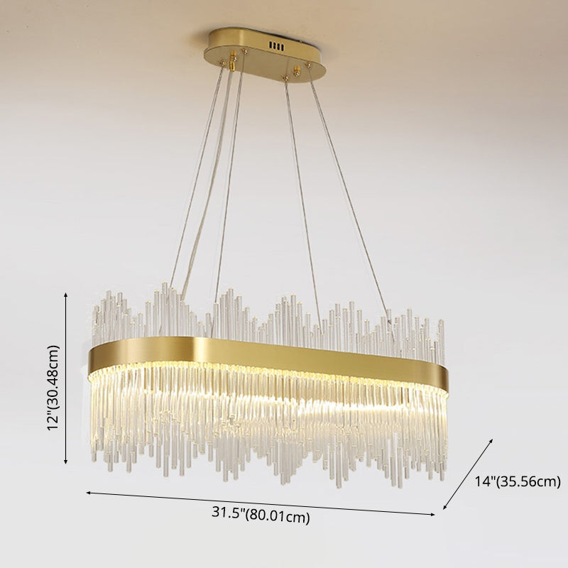 Pendants contemporains pour l'îlot de cuisine Éclairage pendentif linéaire en or