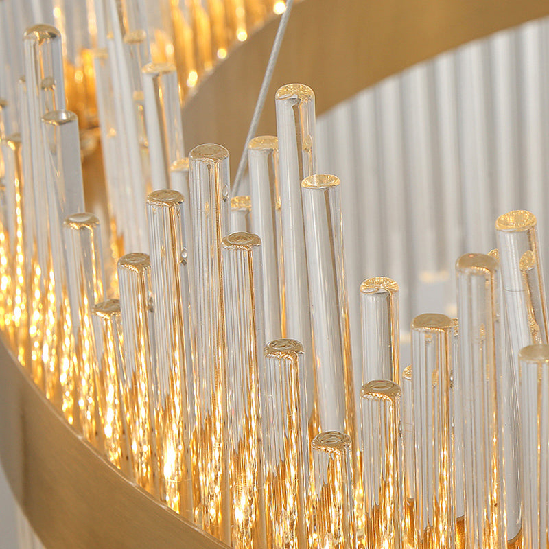 Pendants contemporains pour l'îlot de cuisine Éclairage pendentif linéaire en or