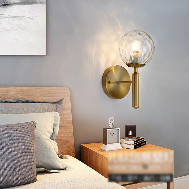 Modern Creative Globe Wall Lamp Wrought Iron Indoor Wall Sconce with Glass Shade