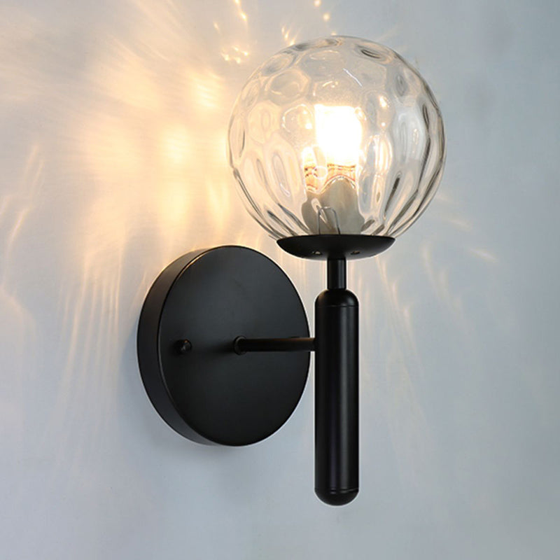 Modern Creative Globe Wall Lamp Wrought Iron Indoor Wall Sconce with Glass Shade
