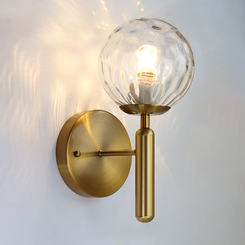 Modern Creative Globe Wall Lamp Wrought Iron Indoor Wall Sconce with Glass Shade