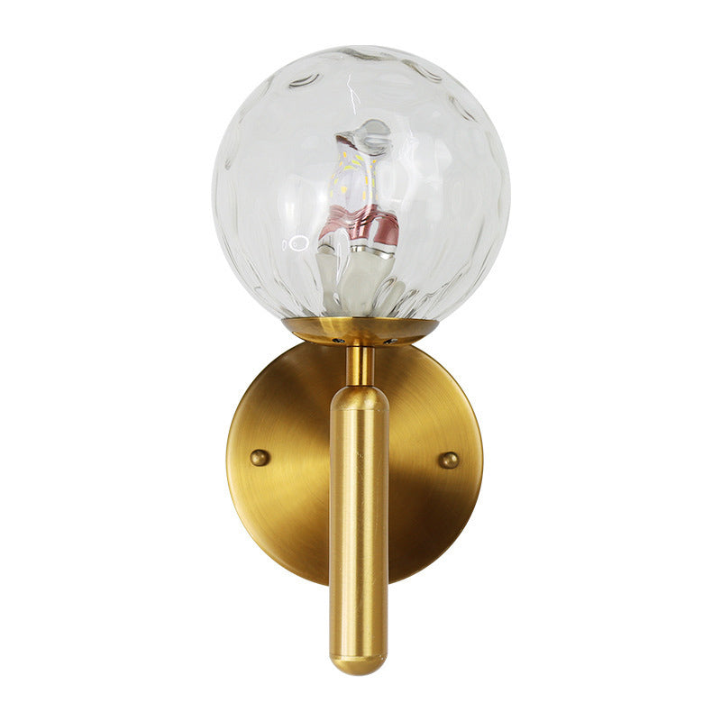 Modern Creative Globe Wall Lamp Wrought Iron Indoor Wall Sconce with Glass Shade
