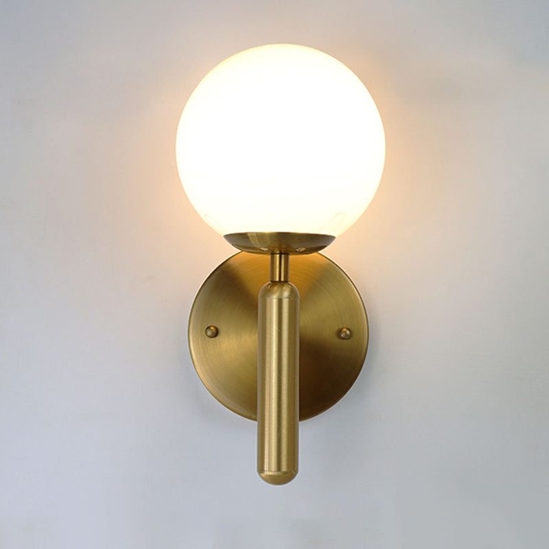 Modern Creative Globe Wall Lamp Wrought Iron Indoor Wall Sconce with Glass Shade