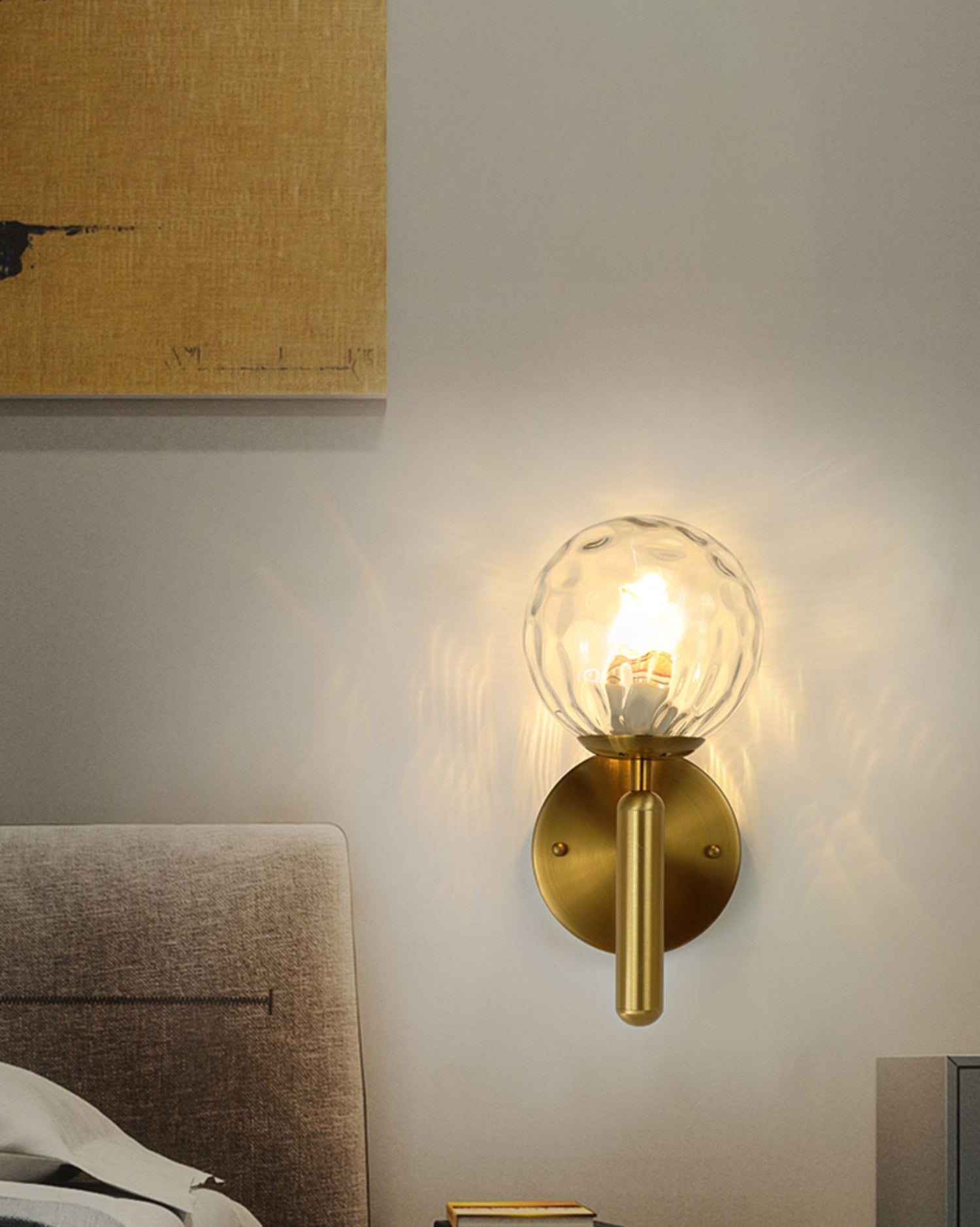 Modern Creative Globe Wall Lamp Wrought Iron Indoor Wall Sconce with Glass Shade