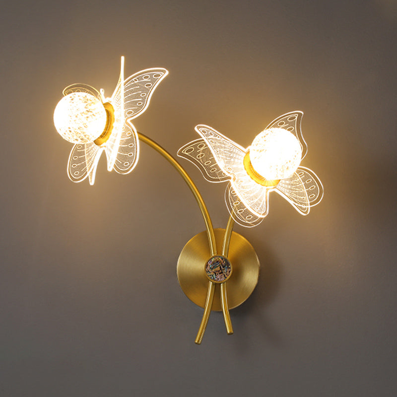 Acrylic Modern Wall Sconce Geometric Bronze Wall Mounted Light for Bedroom