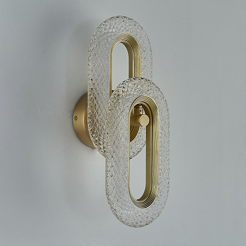 Contemporary Acrylic Wall Mount Lamp Bronze Oval Wall Sconce for Bedroom