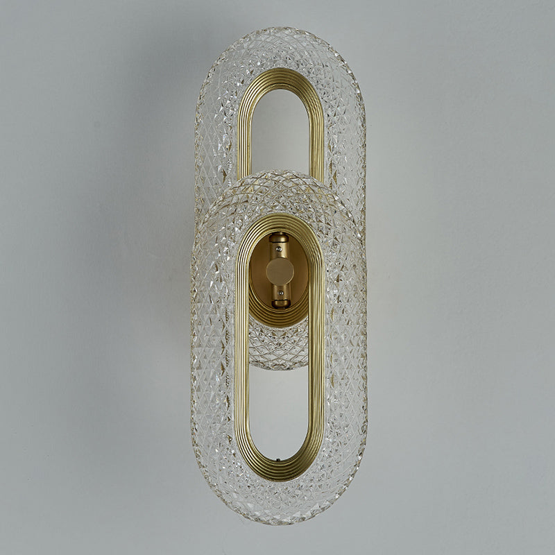 Contemporary Acrylic Wall Mount Lamp Bronze Oval Wall Sconce for Bedroom