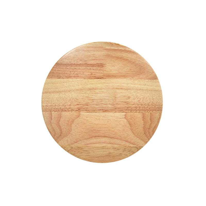 1-Light Round Wall Sconce Modern Simple Style Wood Wall Lighting in Brown