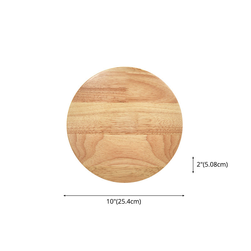 1-Light Round Wall Sconce Modern Simple Style Wood Wall Lighting in Brown