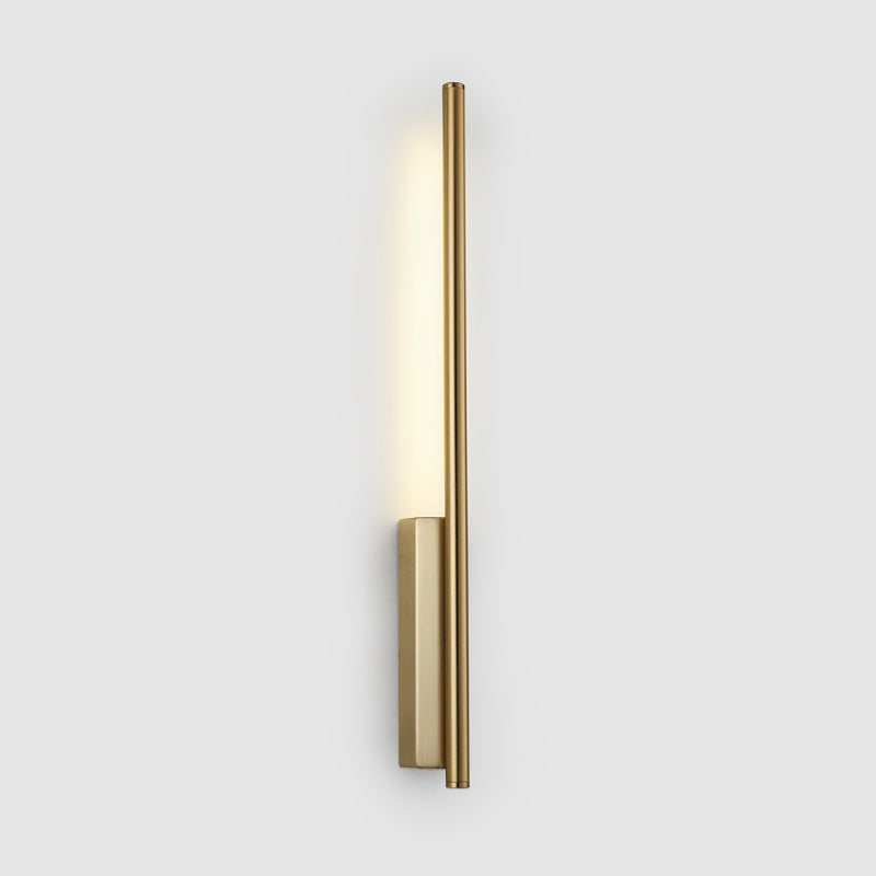 Sconce da parete lineare a 1 luce moderna illuminazione da parete in stile semplice in oro e cromo nero e ottone