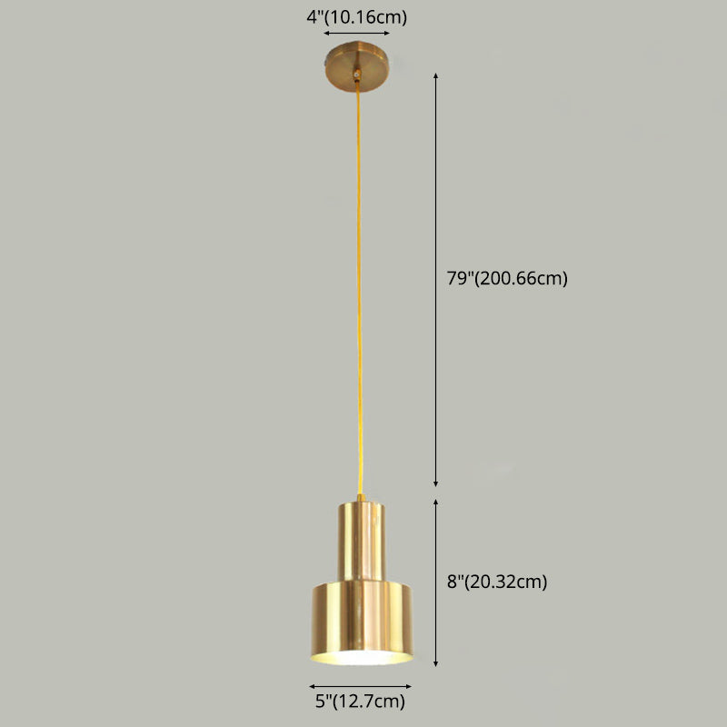 Lampe à suspension en fer électroplate dans le pendentif simple cylindroid moderne de style luxueux