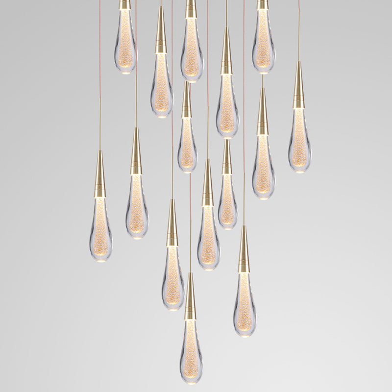 Lampe suspendue à LED en or dans le pendentif en pharmacie de style artistique moderne pour les espaces intérieurs