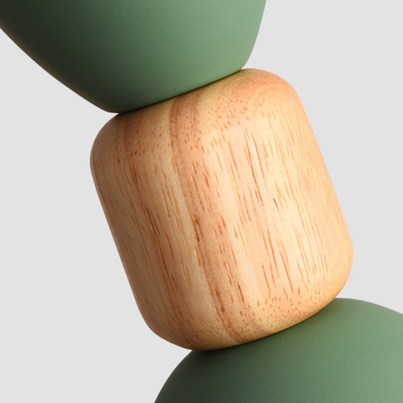 Moderne beknopte macaron hangende lamp houten koepel hanger licht met gelakte ijzeren schaduw