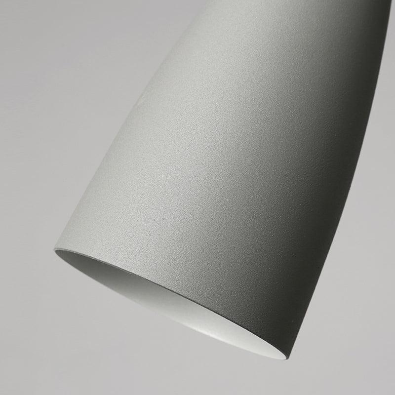 Modern Concise Macaron Pendant Light Wooden Cone Hanging Lamp with Wrought Iron Shade