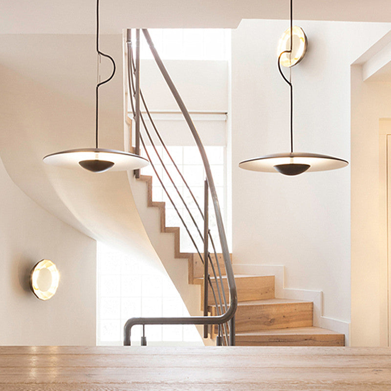 Minimalism Disk Hanging Light Kit Metal 1-Light Ceiling Light for Dining Room