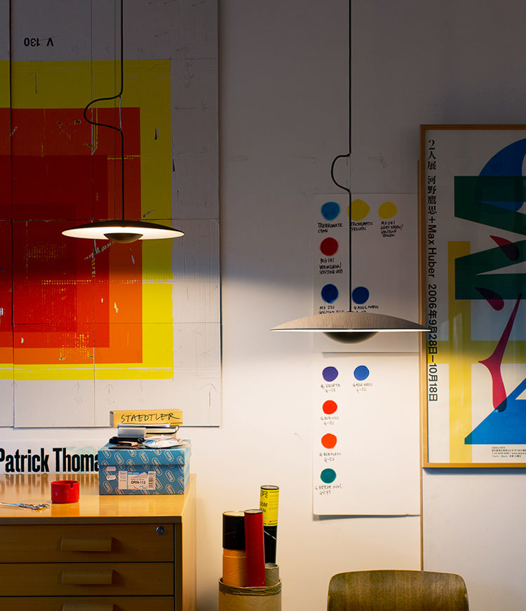 Minimalism Disk Hanging Light Kit Metal 1-Light Ceiling Light for Dining Room