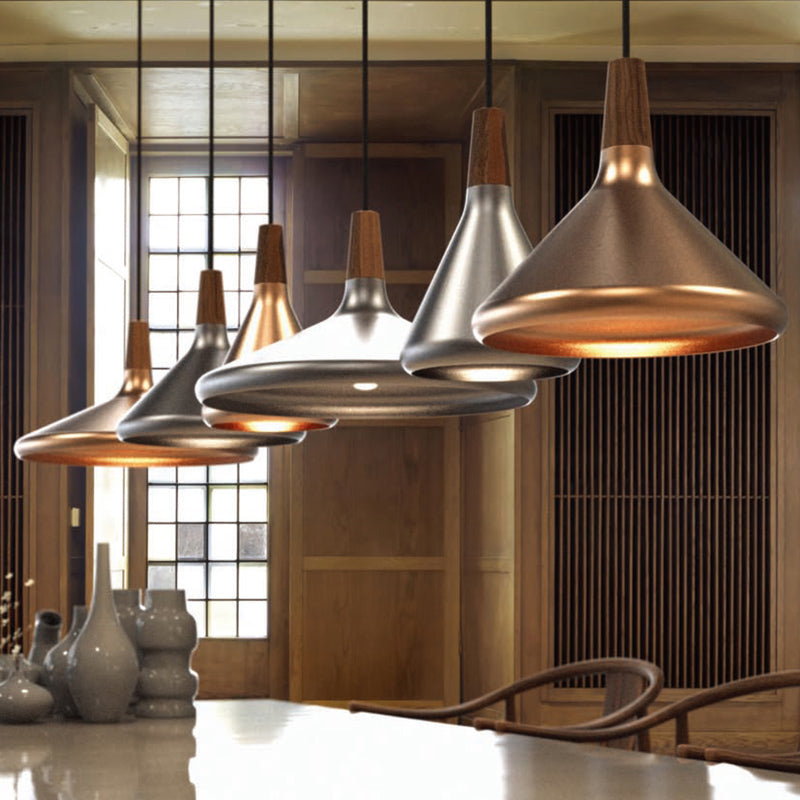 Pendre de plafond à 1 lumière contemporain lampe suspendue en métal clair pour salle à manger