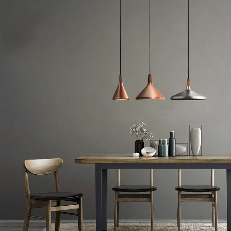 Pendre de plafond à 1 lumière contemporain lampe suspendue en métal clair pour salle à manger