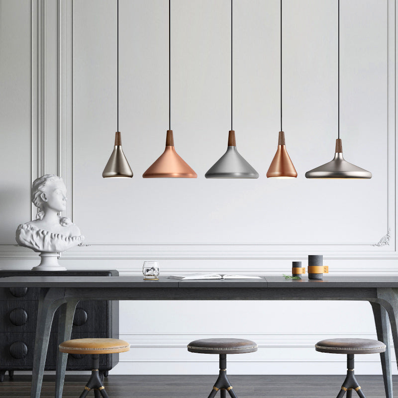 Pendre de plafond à 1 lumière contemporain lampe suspendue en métal clair pour salle à manger