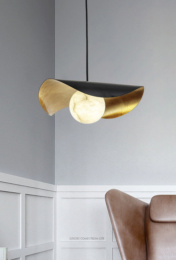 Contemporary Pendant Light 1-Light Hanging Ceiling Light Black for Bedroom