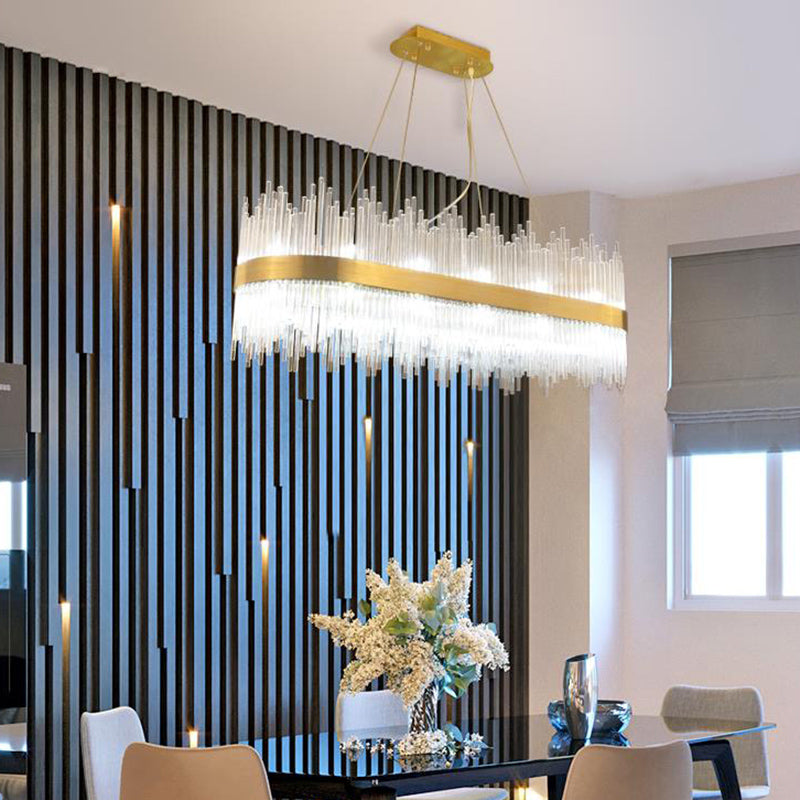 Luci a sospensione contemporanea illuminazione isola lineare lampada sospesa in oro