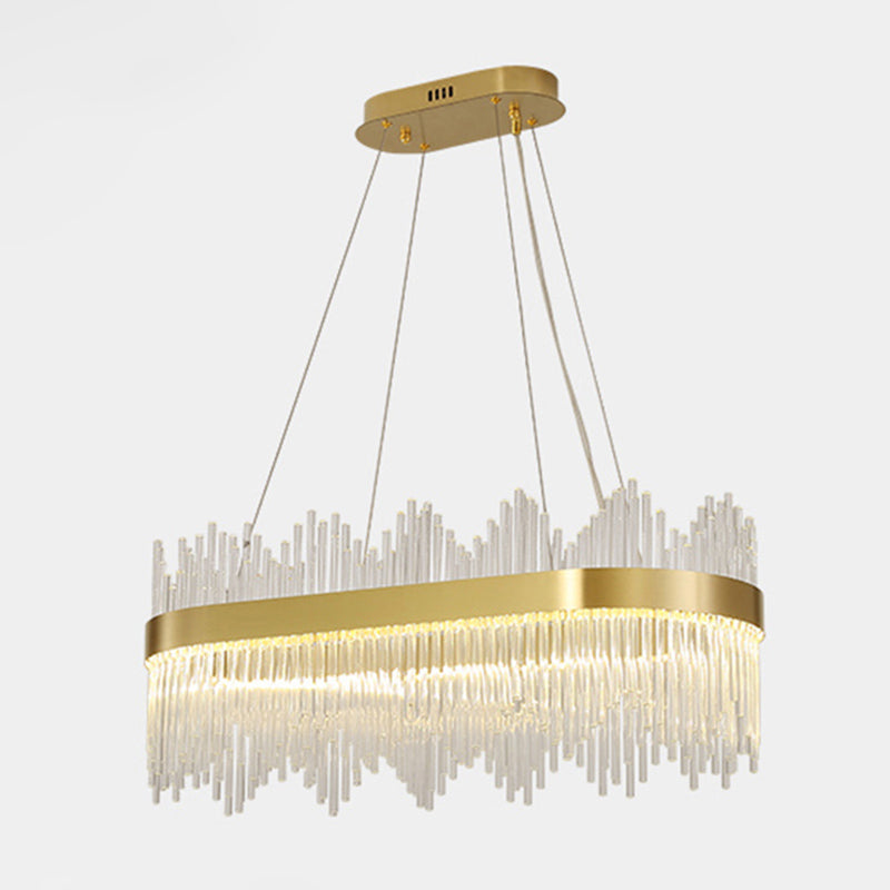 Luci a sospensione contemporanea illuminazione isola lineare lampada sospesa in oro