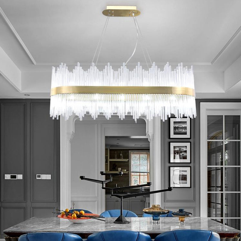 Luci a sospensione contemporanea illuminazione isola lineare lampada sospesa in oro