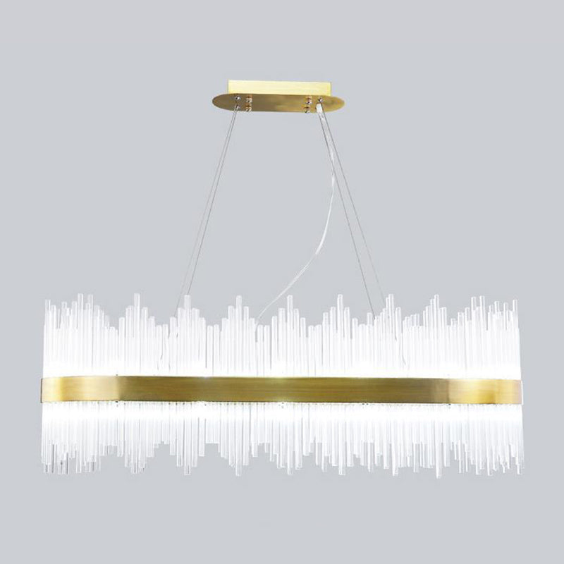 Luci a sospensione contemporanea illuminazione isola lineare lampada sospesa in oro