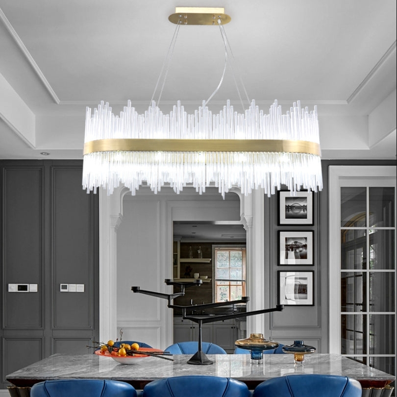 Luci a sospensione contemporanea illuminazione isola lineare lampada sospesa in oro