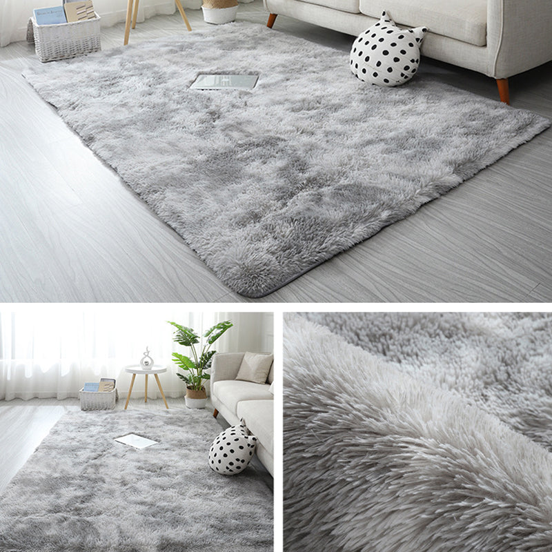 Minimalist Carpet Tie Dye Print Modern Polyester Carpet Non-Slip Backing Shag Rug for Living Room