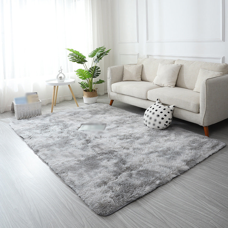 Minimalist Carpet Tie Dye Print Modern Polyester Carpet Non-Slip Backing Shag Rug for Living Room