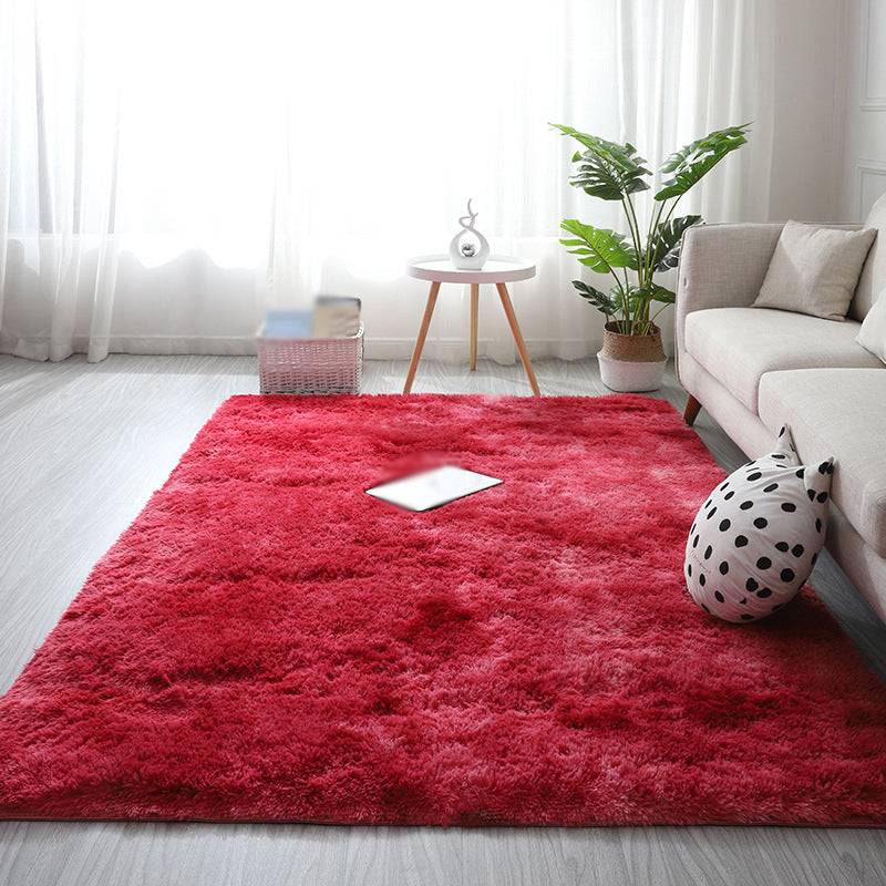 Minimalist Carpet Tie Dye Print Modern Polyester Carpet Non-Slip Backing Shag Rug for Living Room
