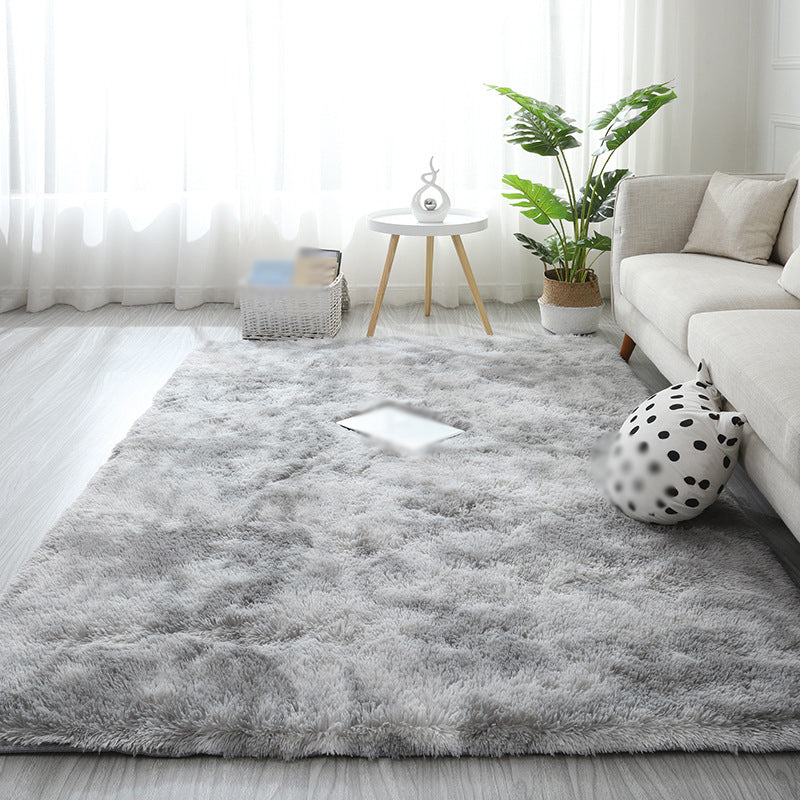 Minimalist Carpet Tie Dye Print Modern Polyester Carpet Non-Slip Backing Shag Rug for Living Room
