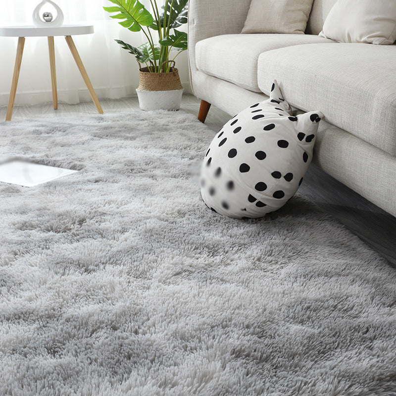 Minimalist Carpet Tie Dye Print Modern Polyester Carpet Non-Slip Backing Shag Rug for Living Room