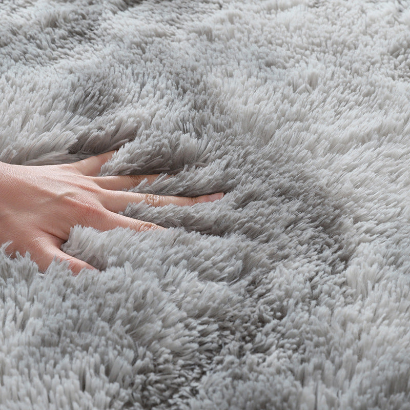 Minimalist Carpet Tie Dye Print Modern Polyester Carpet Non-Slip Backing Shag Rug for Living Room