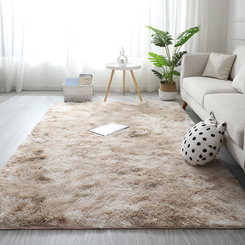 Minimalist Carpet Tie Dye Print Modern Polyester Carpet Non-Slip Backing Shag Rug for Living Room