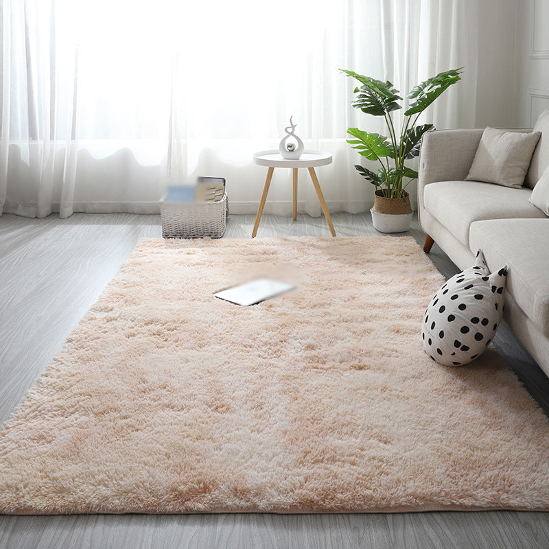 Minimalist Carpet Tie Dye Print Modern Polyester Carpet Non-Slip Backing Shag Rug for Living Room