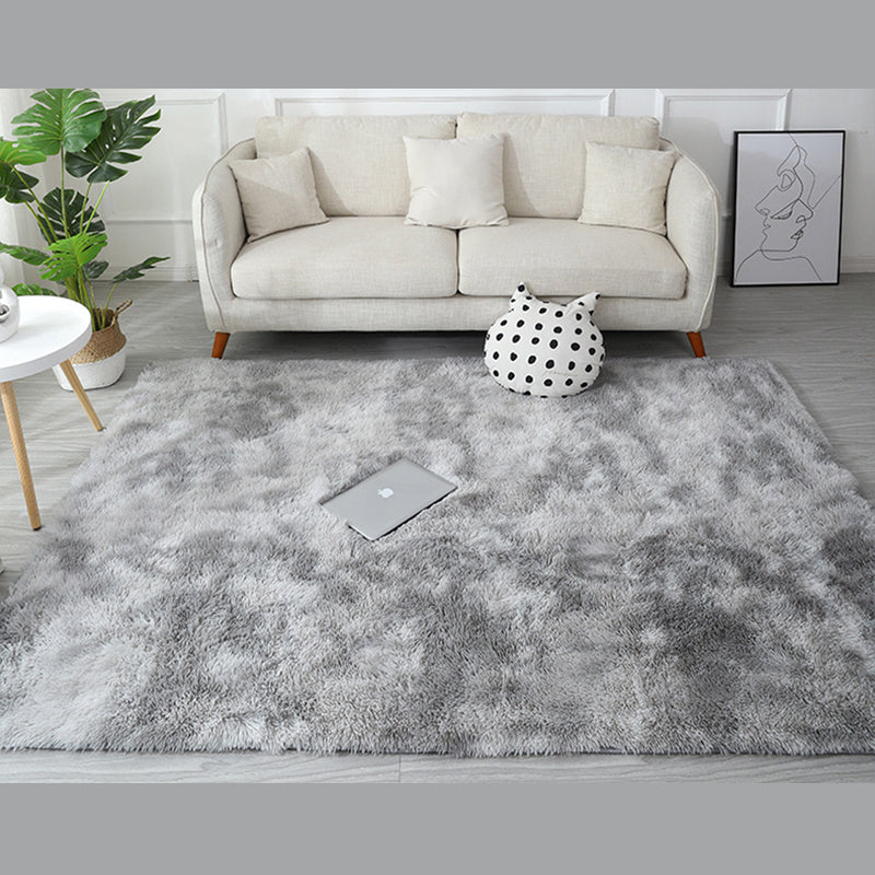 Minimalist Carpet Tie Dye Print Modern Polyester Carpet Non-Slip Backing Shag Rug for Living Room