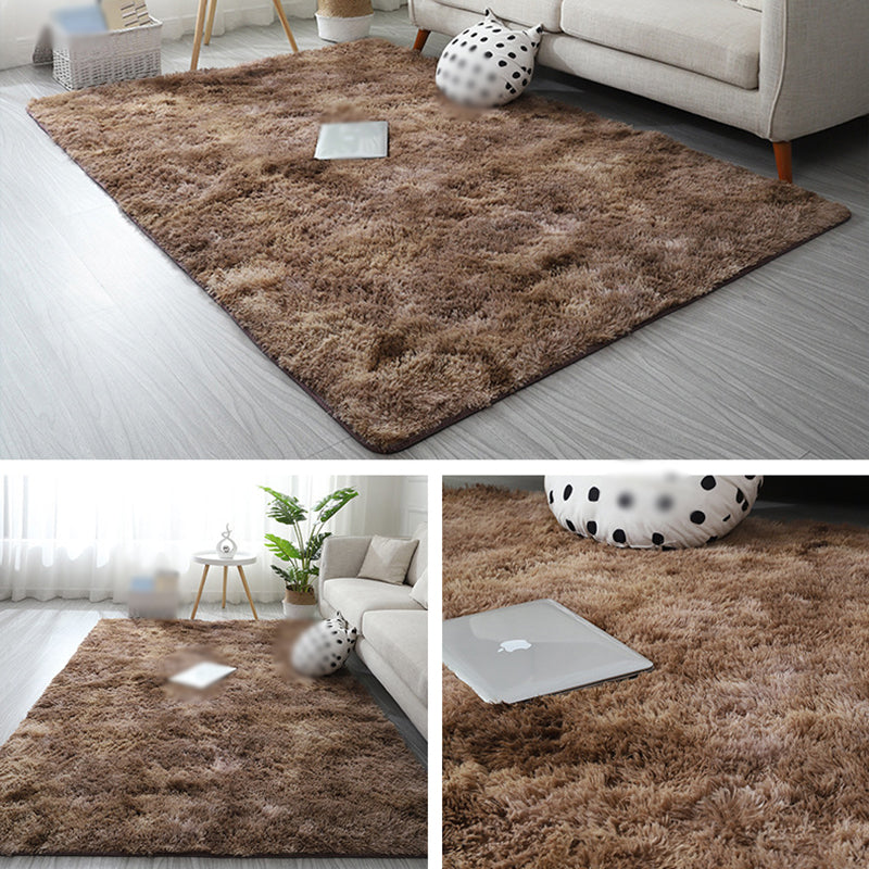 Minimalist Carpet Tie Dye Print Modern Polyester Carpet Non-Slip Backing Shag Rug for Living Room