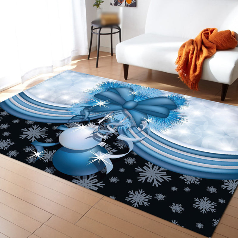 Creative Snowmen Carpet Polyester Area Rug Non-Slip Backing Indoor Carpet for Home Decoration