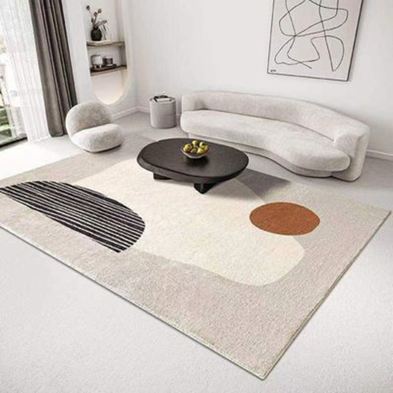 Modern Color Block Area Carpet Polyester Rug Stain Resistant Indoor Carpet for Living Room