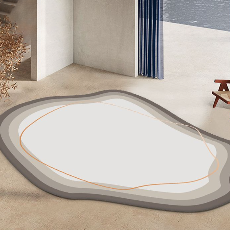 Contemporary Indoor Room Carpet Orange Abstract Indoor Rug Polyester Washable Indoor Rug