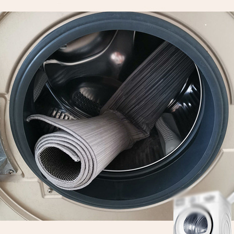 Brown Modern Area Carpet Stripe Pattern Polyester Area Rug Non-Slip Backing Rug for Living Room