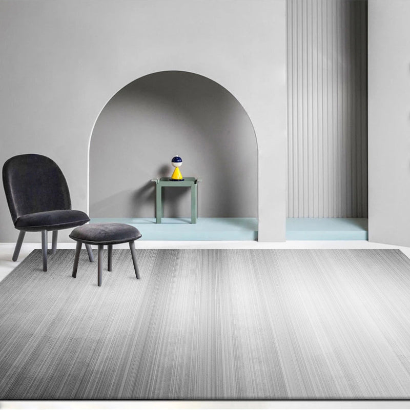 Grauer, farbblockierter Teppich aus Polyester, moderner Teppich, rutschfester Teppich für die Inneneinrichtung