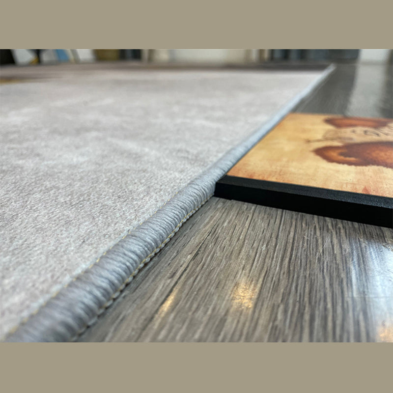 Grauer, farbblockierter Teppich aus Polyester, moderner Teppich, rutschfester Teppich für die Inneneinrichtung