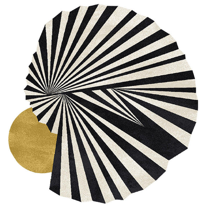 Black and White Abstract Indoor Carpet Polyester Casual Carpet Washable Area Carpet for Living Room
