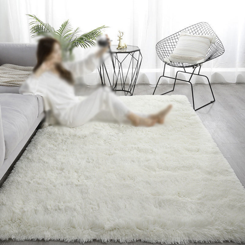 Minimalistischer Rugwaschableer Teppich -Polyester -Teppichfleckfärbung widerstandsvoller Schagteppich für Bett