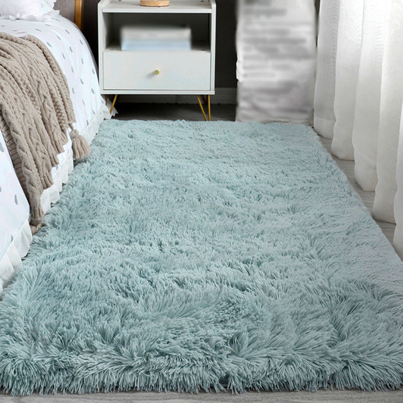 Minimalistischer Rugwaschableer Teppich -Polyester -Teppichfleckfärbung widerstandsvoller Schagteppich für Bett