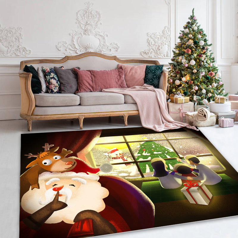 Modern Home Decoration Carpet Christmas Printed Area Rug Polyester Pet Friendly Indoor Carpet