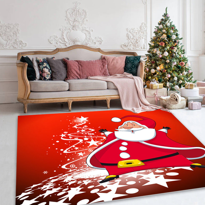Modern Home Decoration Carpet Christmas Printed Area Rug Polyester Pet Friendly Indoor Carpet